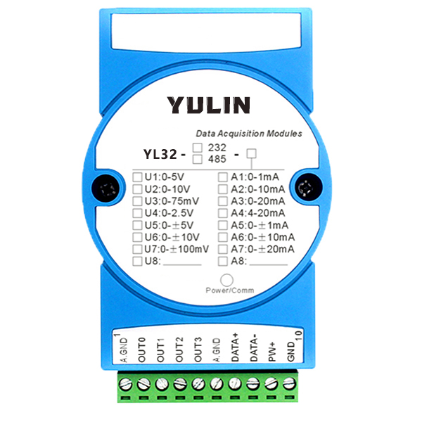 RS232/RS485信号转4路模拟信号隔离D/A转换器YL32