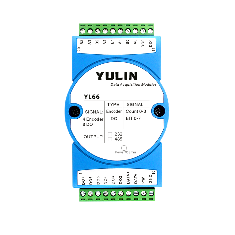 编码器脉冲计数器角度速度位移测量Modbus RTU模块 YL66